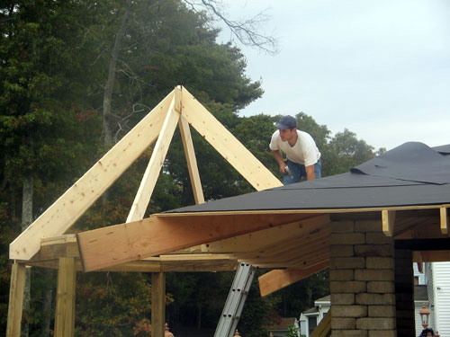 Framing, gazebo construction, southeastern MA, Cape Cod